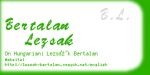 bertalan lezsak business card